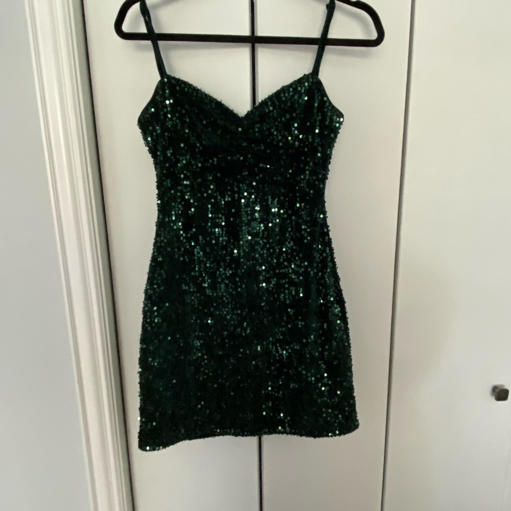 Zara Green Sequin Mini Dress